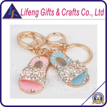 Fashion Metal Shoes Keychain with Rhinestone